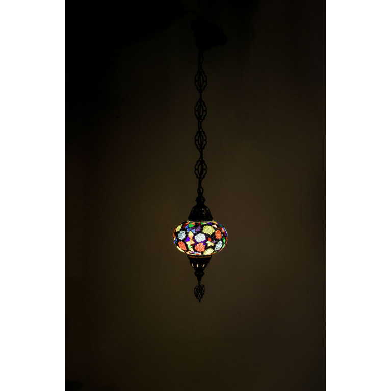 Hanging blue/black lamp UFO, 70 cm